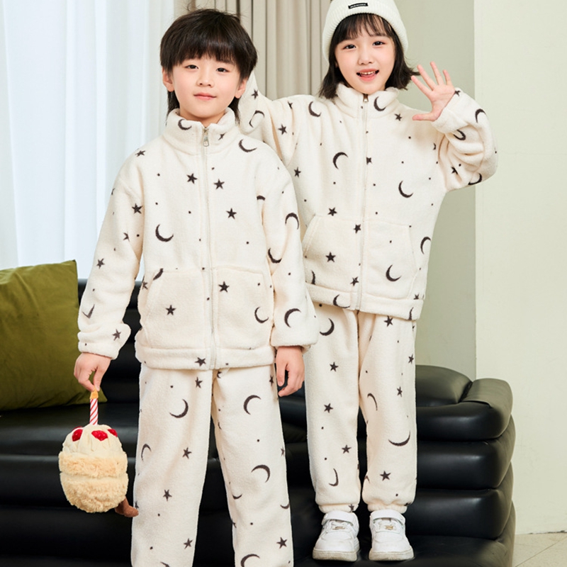 Toddler Boy Winter Fleece Jacket - 유아용 겨울용 두꺼운 코랄 플리스 파자마