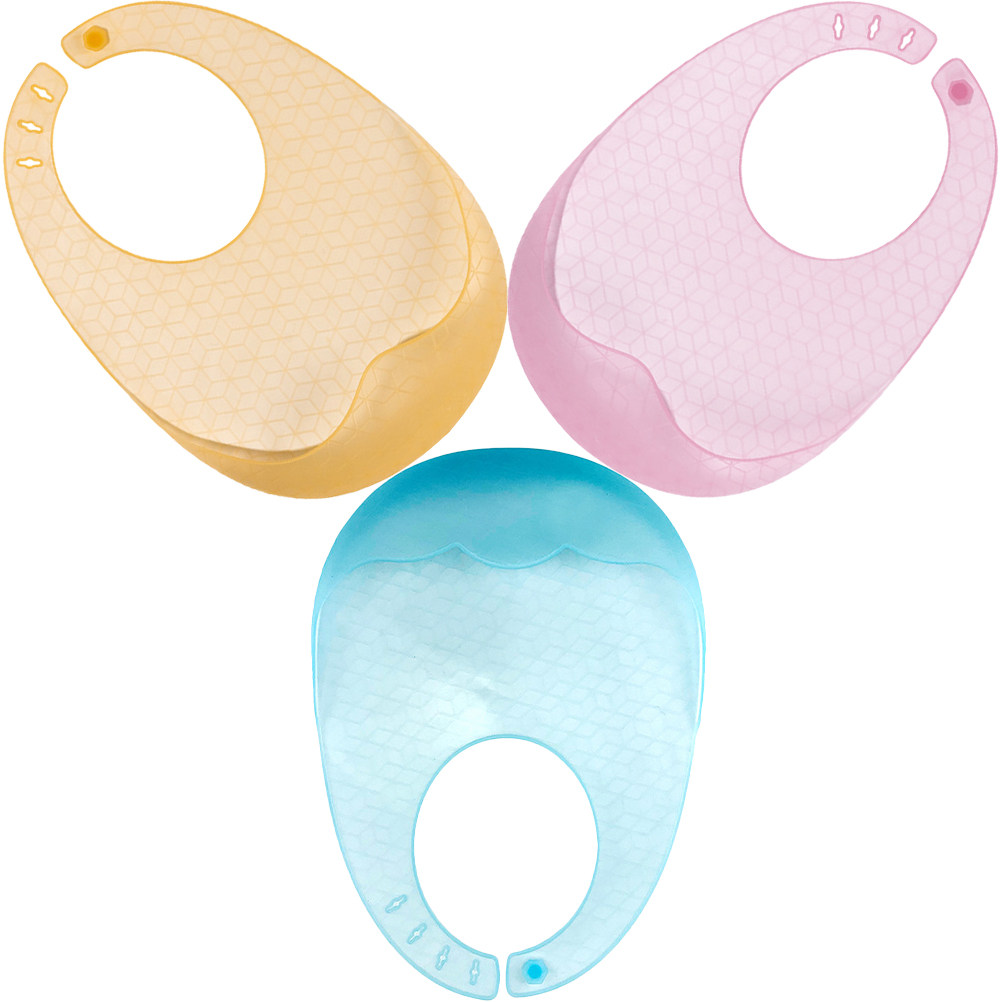 Waterproof Baby Bibs Silicone - 실리콘 소재의 아기 턱받이 3개 세트