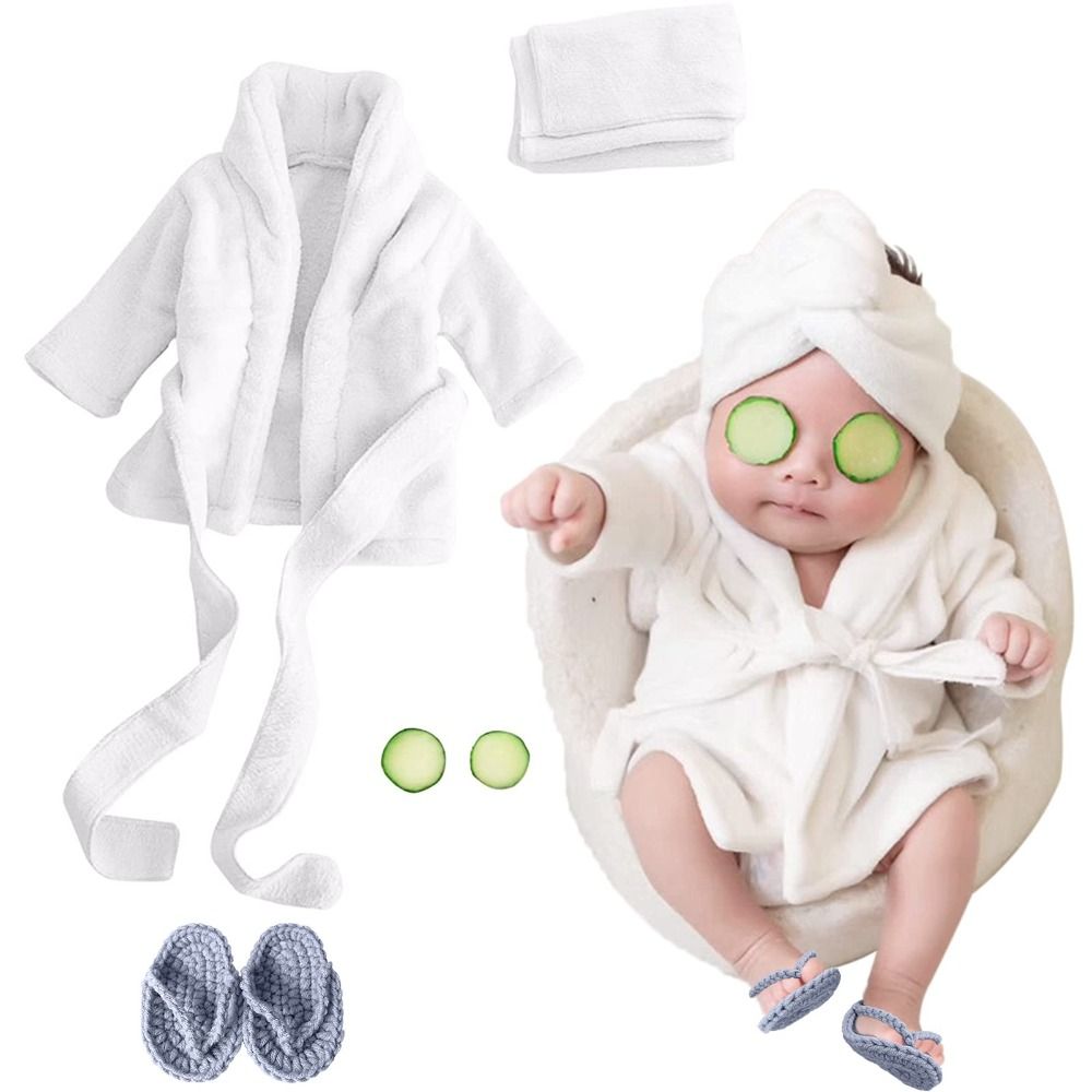 사진 소품 신생아 목욕 가운(머리띠 포함) 슬리퍼 목욕 - Infant Photography Props Outfit 리뷰 및 가격