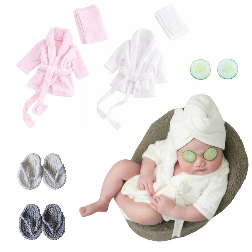 사진 소품 신생아 목욕 가운(머리띠 포함) 슬리퍼 목욕 - Infant Photography Props Outfit 리뷰 및 가격